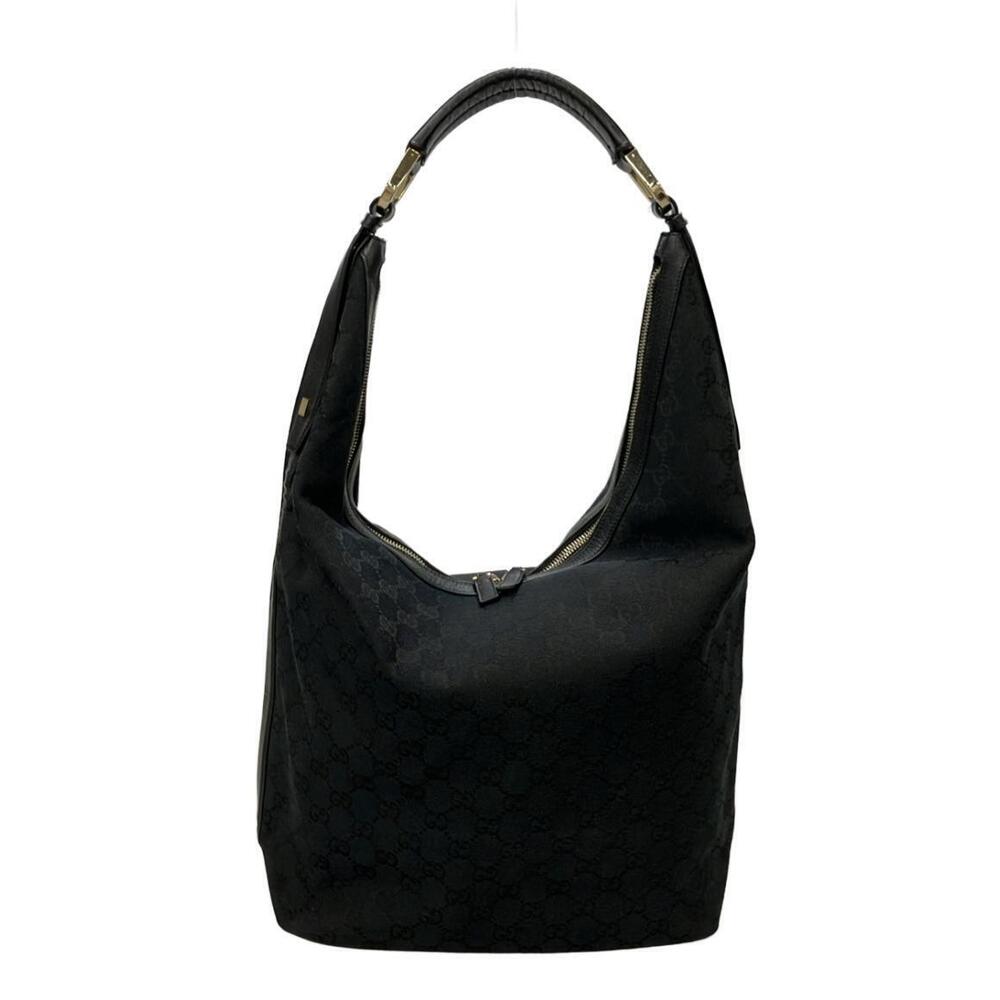 Gucci Shoulder Black GG canvas hobo bag - Picture 2 of 6